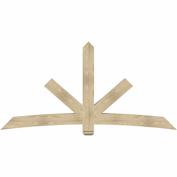 Ekena Millwork Alberta Rough Sawn Timber Gable Bracket, Douglas Fir, 96"W x 48"H x 6"D x 6"F, 12/12 Pitch GBW096X48X0606ALB00RDF - main
